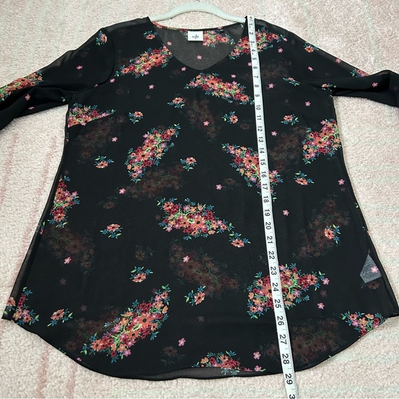 Cabi Moody Spring Floral Blouse Sheer Size Medium - Picture 9 of 10